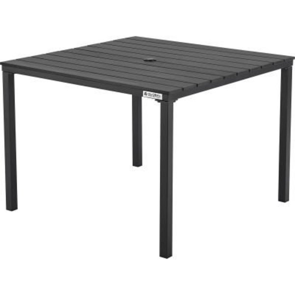 Gec Global Industrial 40in Square Resin Outdoor Dining Table, Black 436983BK